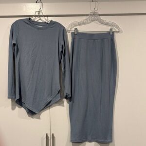 Ribbed knit coordinating set